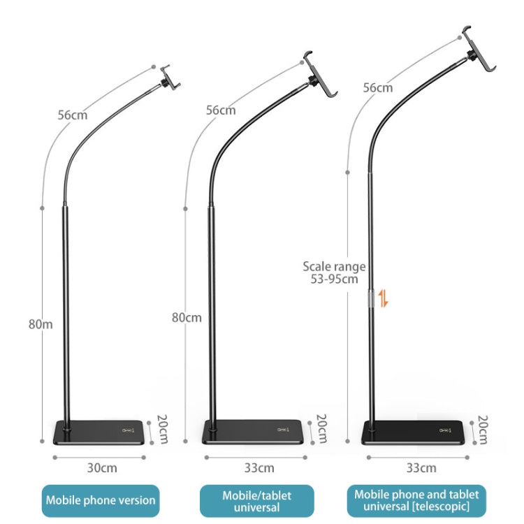 SSKY L6 Bedside Sofa Live Landing Phone Tablet Computer Bracket, Style: Base Heavy Telescopic Version (Black) - Lazy Bracket by SSKY | Online Shopping South Africa | PMC TechLife