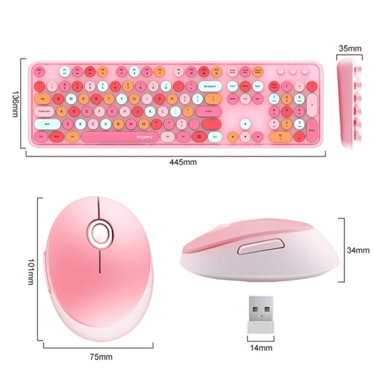 Mofii Sweet Wireless Keyboard And Mouse Set Girls Punk Keyboard Office Set, Colour: Milk Tea Mixed Color - Wireless Keyboard by Mofii | Online Shopping South Africa | PMC Jewellery