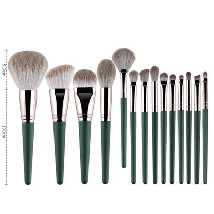 Soft Wooden Handle Makeup Brush Beauty Tools, Specification: 14 PCS Brush - Makeup Brushes by PMC Jewellery | Online Shopping South Africa | PMC Jewellery