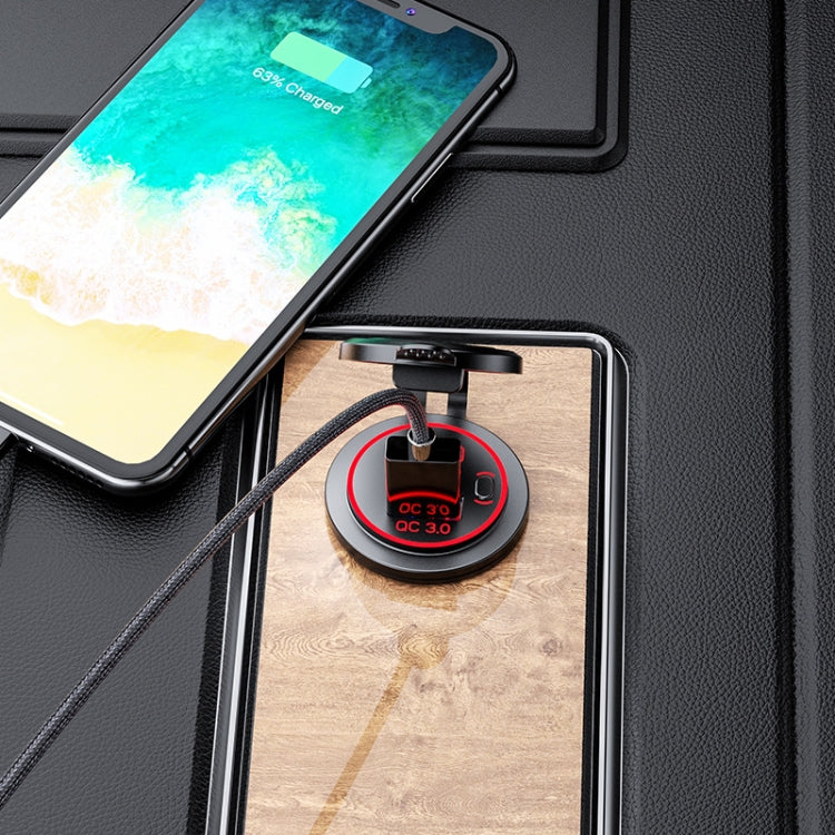 Car Motorcycle Ship Modified USB Charger Waterproof PD + QC3.0 Fast Charge, Model: Blue Light With 60cm Line - DIY Modified Charger by PMC TechLife | Online Shopping South Africa | PMC TechLife