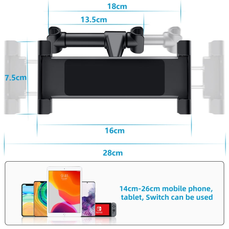 Car Seat Telescopic Bracket Car Rear Pillow Mobile Phone Bracket, Colour: 06 Upgrade Version Black - Car Holders by PMC TechLife | Online Shopping South Africa | PMC TechLife