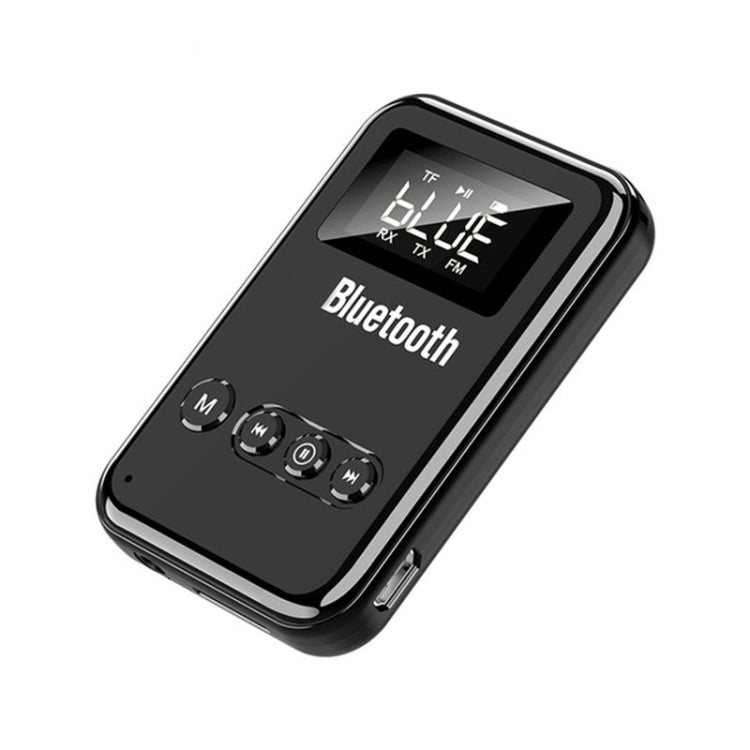 K6 Bluetooth 5.0 Receiver Transmitter 2 In 1 Adapter Computer Speaker Car FM (Black) - Audio Receiver Transmitter by PMC TechLife | Online Shopping South Africa | PMC TechLife