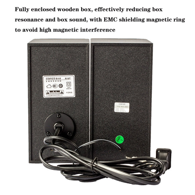 Edifier R18T Notebook Desktop Computer Mini Speaker Small Subwoofer, US Plug(Black) - free shipping - PMC TechLife - Order now!