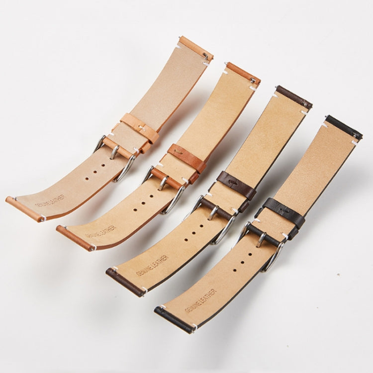 First Layer Retro Cowhide Frosted Leather Quick Release Universal Watch Band, Size��� 18mm(Deep Brown) - 18mm Bands by PMC TechLife | Online Shopping South Africa | PMC TechLife | Buy Now Pay Later Mobicred