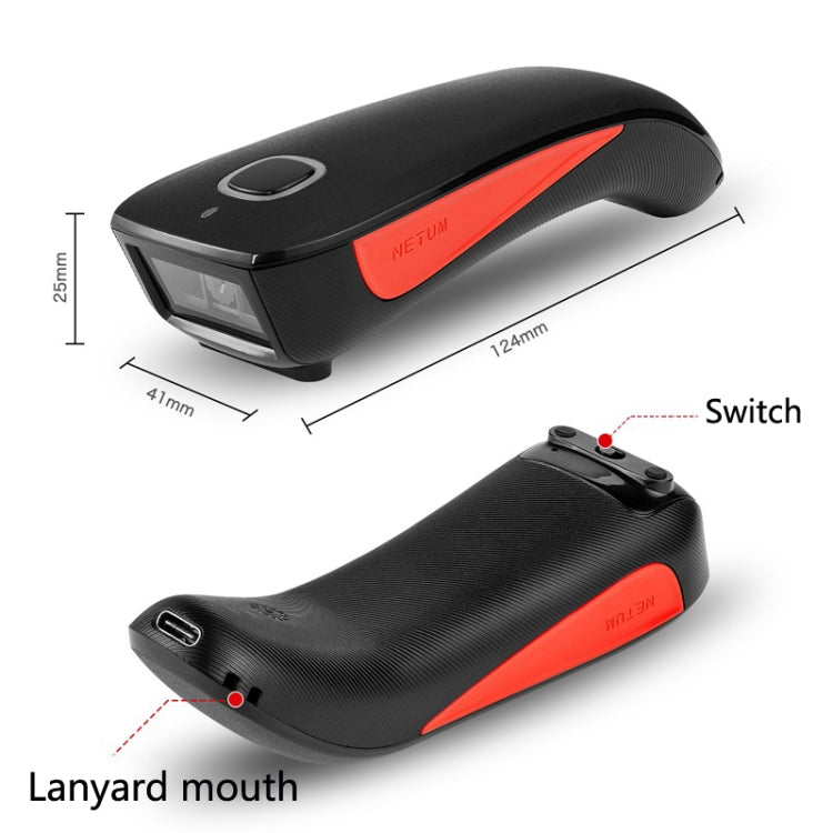 NETUM C750 Wireless Bluetooth Scanner Portable Barcode Warehouse Express Barcode Scanner, Model: C750 Two-dimensional - free shipping - PMC TechLife - Order now!