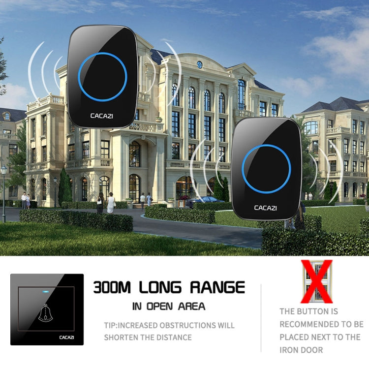 CACAZI H10 1 For 1 Wireless Smart Doorbell without Battery, Plug:EU Plug(White) - free shipping - PMC TechLife - Order now!