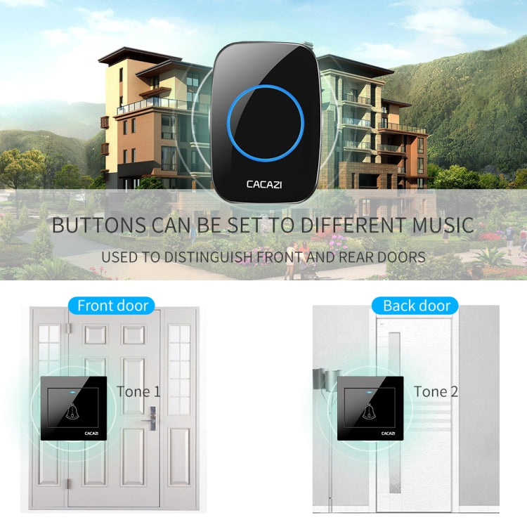 CACAZI H10 1 For 1 Wireless Smart Doorbell without Battery, Plug:EU Plug(White) - free shipping - PMC TechLife - Order now!