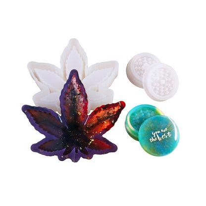 DIY Crystal Epoxy Mold Maple Leaf Ashtray Tooth Grinding Cigarette Grinding Combination Silicone Mold(Combination Set) - Arts & Crafts by PMC Jewellery | Online Shopping South Africa | PMC Jewellery