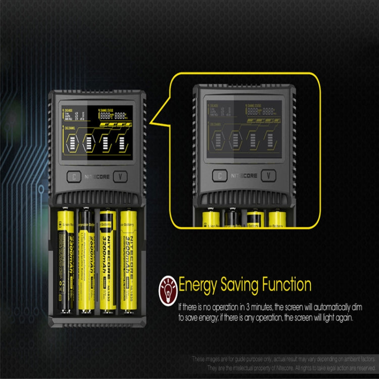 NITECORE 4-Slot Smart LCD Fast Charger, Model: SC4(US Plug) - free shipping - PMC TechLife - Order now!