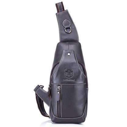 BULL CAPTAIN 019 Retro Men Leather Crossbody Shoulder Bag First-Layer Cowhide Chest Bag, Colour: Gray Brown - Single-shoulder Bags by BULL CAPTAIN | Online Shopping South Africa | PMC Jewellery | Buy Now Pay Later Mobicred