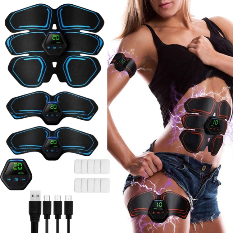 EMS Portable Abdomen Device Electric Abdominal Muscle Stickers with LCD Screen Display(Blue Line) - Fitness Equipments by PMC Jewellery | Online Shopping South Africa | PMC Jewellery