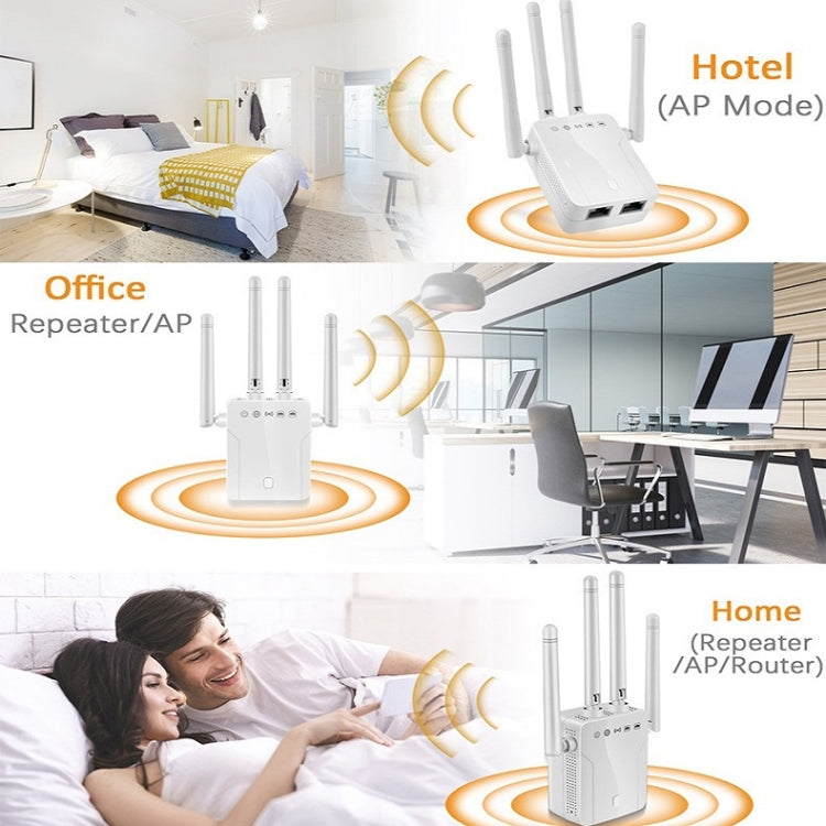 M-95B 300M Repeater WiFi Booster Wireless Signal Expansion Amplifier(White - EU Plug) - Broadband Amplifiers by PMC TechLife | Online Shopping South Africa | PMC TechLife