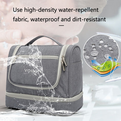 YOBAN Y-1551L Travel Cosmetic Bag Large-Capacity Outdoor Storage Bag Hook Portable Anti-Mold Dry And Wet Separation Wash Bag(Grey) - Storage Boxes by PMC Jewellery | Online Shopping South Africa | PMC Jewellery