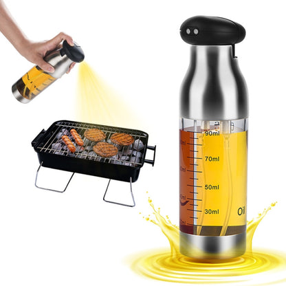 Stainless Steel Push-Type Oil Spray Bottle Barbecue Oil And Vinegar Sprayer - Condiment Bottles & Hip Flasks by PMC Jewellery | Online Shopping South Africa | PMC Jewellery