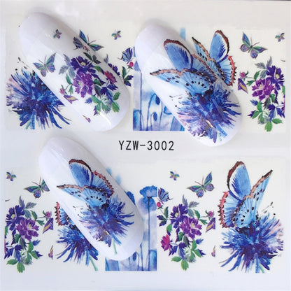 10 PCS Summer Colorful Nail Sticker Water Transfer Nail Decorations(YZW-1554) - Nail Stickers by PMC Jewellery | Online Shopping South Africa | PMC Jewellery