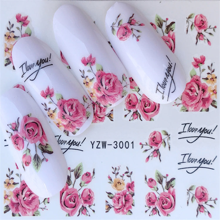 10 PCS Summer Colorful Nail Sticker Water Transfer Nail Decorations(YZW-1554) - Nail Stickers by PMC Jewellery | Online Shopping South Africa | PMC Jewellery