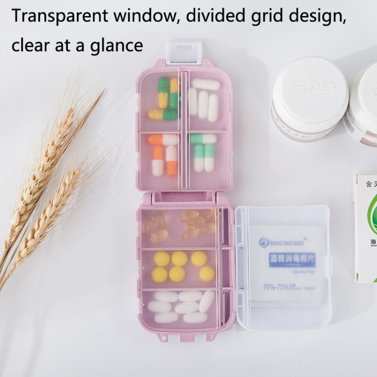 6 PCS C1617 Portable Dispensing Sealed Pill Box Wheat Straw Large-capacity Storage Box(Blue) - free shipping - PMC TechLife - Order now!