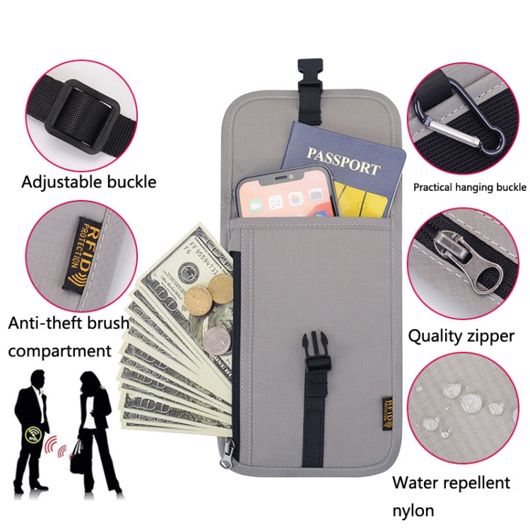1062 Travel Passport Bag RFID Multi-Function Document Holder Hanging Neck Ticket Protective Case(Black) - Antimagnetic RFID Package by PMC TechLife | Online Shopping South Africa | PMC TechLife | Buy Now Pay Later Mobicred