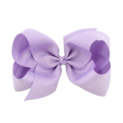 5 PCS 6 Inch Colorful Kids Girls Big Solid Ribbon Hair Bow Clips(25) - Head Bands by PMC Jewellery | Online Shopping South Africa | PMC Jewellery