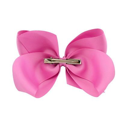 5 PCS 6 Inch Colorful Kids Girls Big Solid Ribbon Hair Bow Clips(25) - Head Bands by PMC Jewellery | Online Shopping South Africa | PMC Jewellery