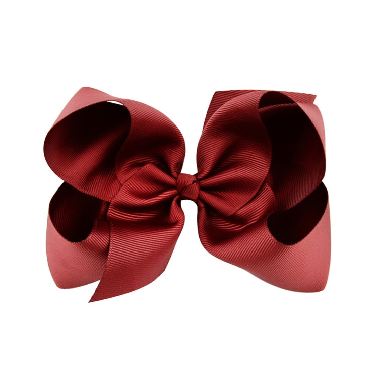 5 PCS 6 Inch Colorful Kids Girls Big Solid Ribbon Hair Bow Clips(33) - Head Bands by PMC Jewellery | Online Shopping South Africa | PMC Jewellery