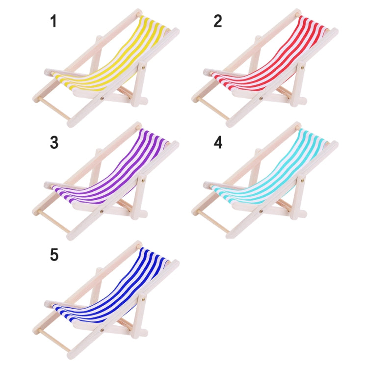 2 PCS 1:12 Beach Lounge Chair Simulation Model Outdoor Beach Scene Shooting Props Can Be Folded(Royal Blue) - Other Props by PMC Jewellery | Online Shopping South Africa | PMC Jewellery