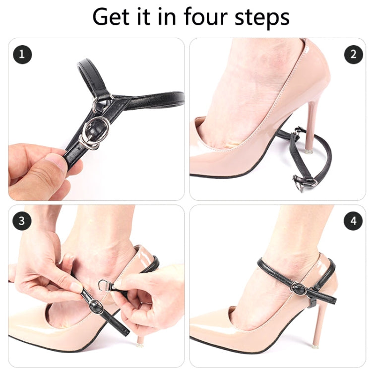 1 Pair High Heels Prevent Heel Drop Shoe Strap(Mirror Black) - shoelaces by PMC Jewellery | Online Shopping South Africa | PMC Jewellery