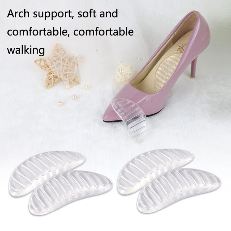 5 Pairs Striped Arch Support Pads Flat Feet Non-Slip Insoles Massage Foot Pads(Transparent) - Shoes Care by PMC Jewellery | Online Shopping South Africa | PMC Jewellery