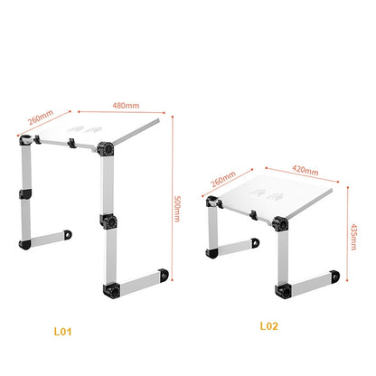 Oatsbasf Folding Computer Desk Laptop Stand Foldable Lifting Heightening Storage Portable Rack,Style: L02 White - Laptop Stand by Oatsbasf | Online Shopping South Africa | PMC Jewellery | Buy Now Pay Later Mobicred