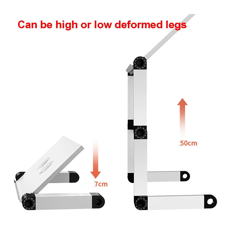 Oatsbasf Folding Computer Desk Laptop Stand Foldable Lifting Heightening Storage Portable Rack,Style: L02 White - Laptop Stand by Oatsbasf | Online Shopping South Africa | PMC Jewellery | Buy Now Pay Later Mobicred