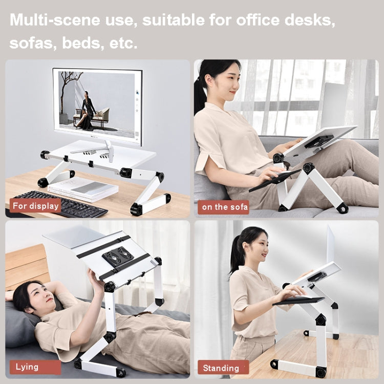 Oatsbasf Folding Computer Desk Laptop Stand Foldable Lifting Heightening Storage Portable Rack,Style: L02 White - Laptop Stand by Oatsbasf | Online Shopping South Africa | PMC Jewellery | Buy Now Pay Later Mobicred