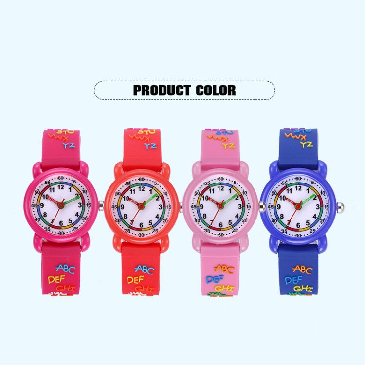 JNEW A335-20094 Children 3D Cartoon Letters Rubber Shell Waterproof Quartz Watch(Red) - Cartoon Watches by JNEW | Online Shopping South Africa | PMC Jewellery | Buy Now Pay Later Mobicred