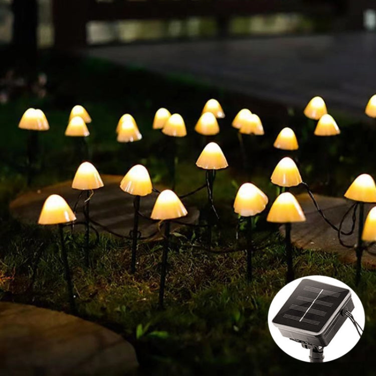 6.5m 30 LEDs Solar Mushroom Lawn Light Outdoor Waterproof Garden Villa Landscape Decorative String Lights(Warm White Light) - Holiday Lights by PMC Jewellery | Online Shopping South Africa | PMC Jewellery