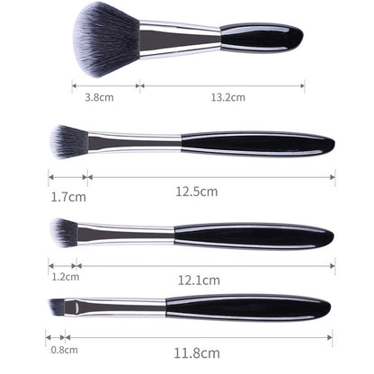 4 In 1 Black Pebbles Makeup Brush Set Eyeshadow Brush Foundation Brush Portable Makeup Brush,Style: Bare Brush - Makeup Brushes by PMC Jewellery | Online Shopping South Africa | PMC Jewellery