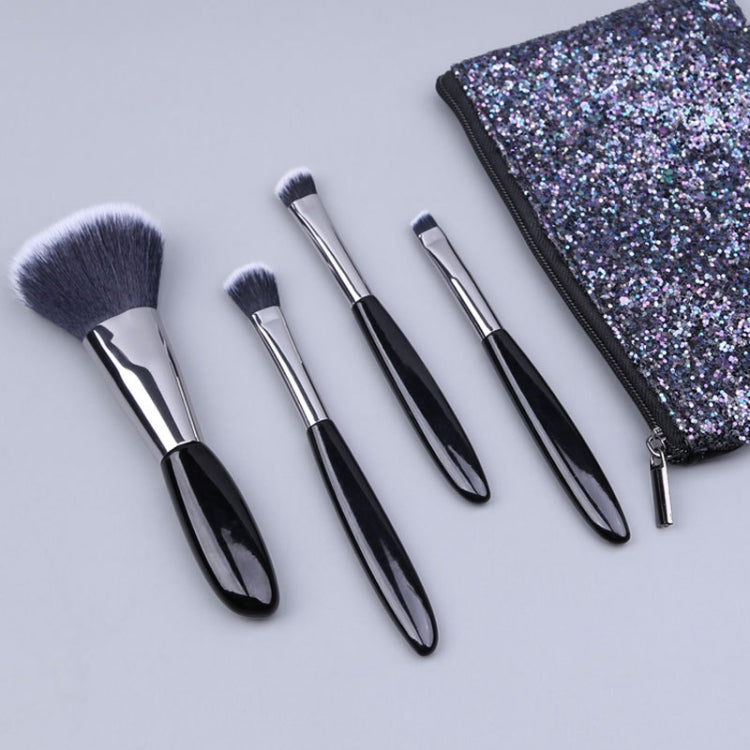 4 In 1 Black Pebbles Makeup Brush Set Eyeshadow Brush Foundation Brush Portable Makeup Brush,Style: Bare Brush - Makeup Brushes by PMC Jewellery | Online Shopping South Africa | PMC Jewellery