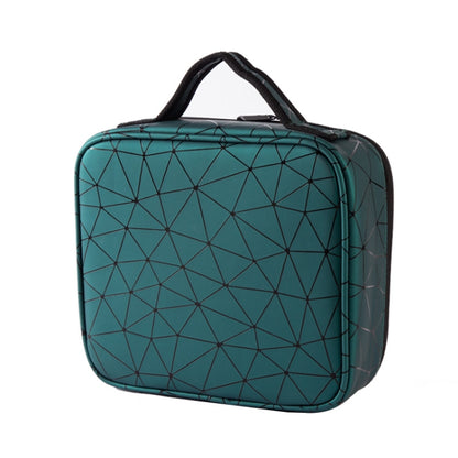 Waterproof Cosmetic Box With Partitions Cosmetic Bag Large-Capacity Rhombic PU Cosmetic Storage Box(Green) - Storage Boxes by PMC Jewellery | Online Shopping South Africa | PMC Jewellery