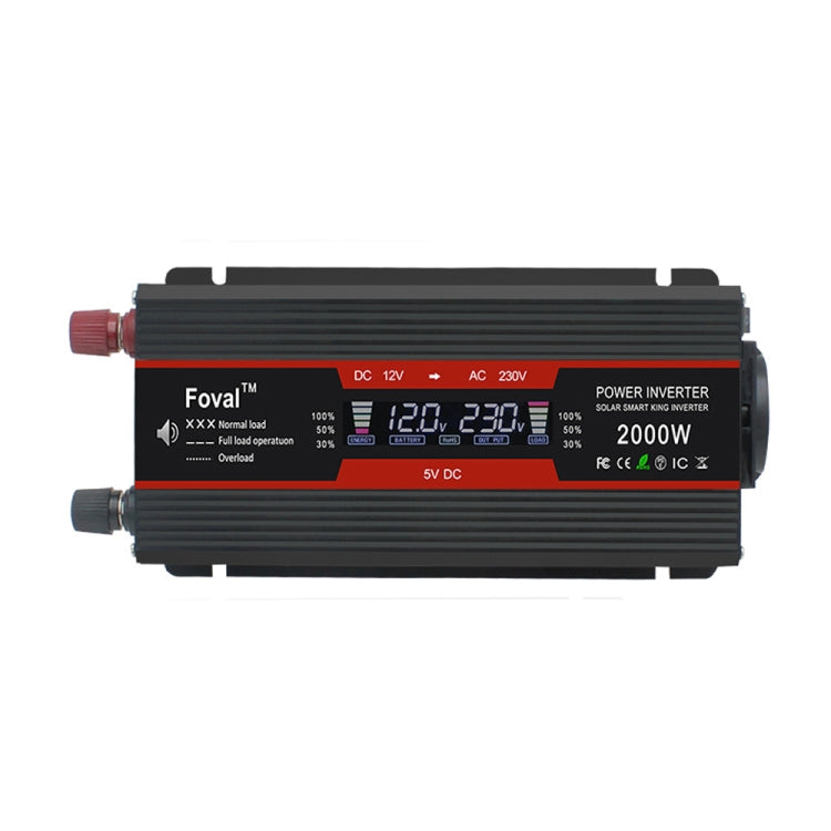 2000W LCD Smart Home Car Inverter 12V To 220V Power Converter - Modified Square Wave by PMC TechLife | Online Shopping South Africa | PMC TechLife