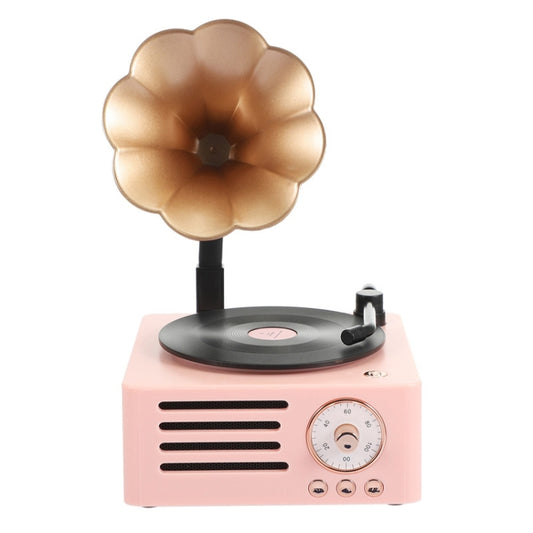 T15 Petunia Retro Vinyl Record Player Wireless Multifunction Mini Bluetooth Audio(Pink) - Mini Speaker by PMC Jewellery | Online Shopping South Africa | PMC Jewellery