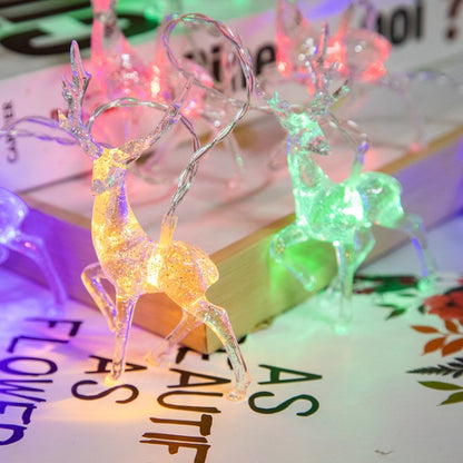 Christmas Elk String Lights Holiday Decoration, Spec: 1.5m 10 LEDs Battery Box(Colorful Light) - Decoration Lamps by PMC Jewellery | Online Shopping South Africa | PMC Jewellery