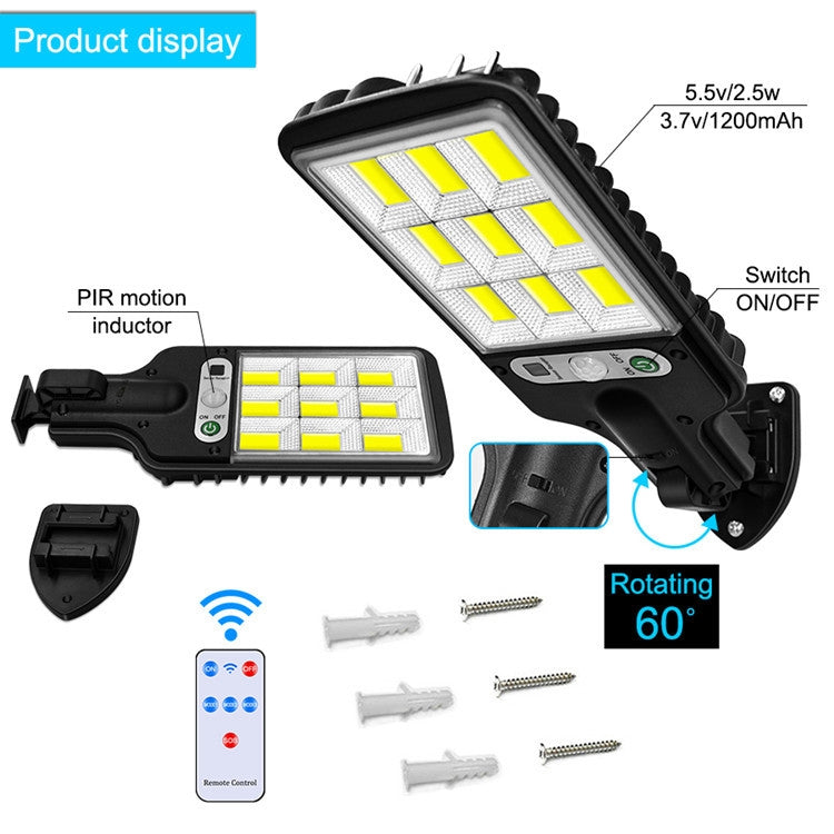 616 Solar Street Light LED Human Body Induction Garden Light, Spec: 117 COB No Remote Control - LED Street Light by PMC TechLife | Online Shopping South Africa | PMC TechLife