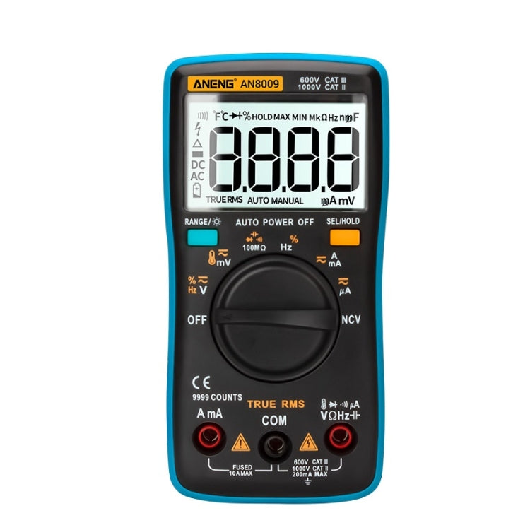 ANENG AN8009 NVC Digital Display Multimeter, Specification: Standard with Cable(Blue) - Current & Voltage Tester by ANENG | Online Shopping South Africa | PMC TechLife | Buy Now Pay Later Mobicred