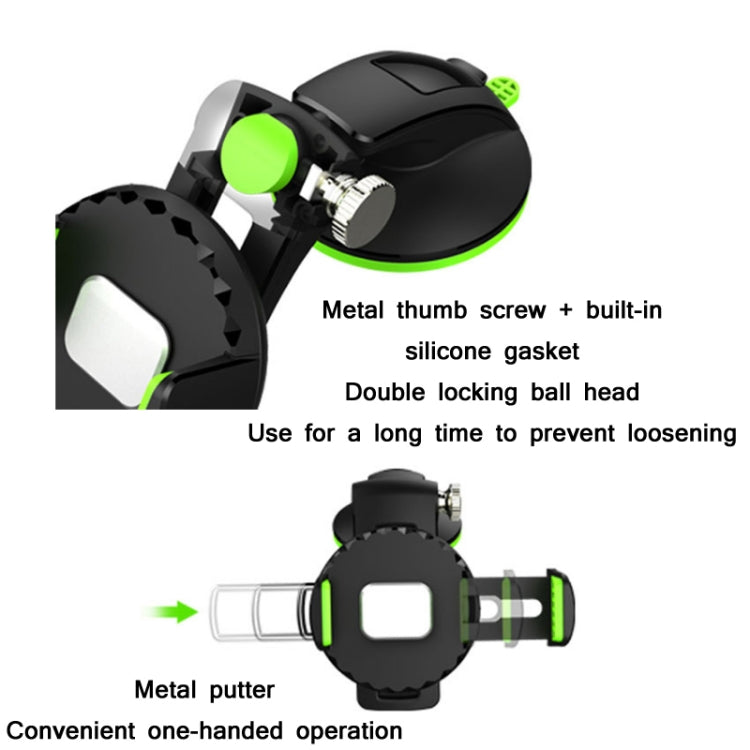 Car Diamond Suction Cup Mobile Phone Holder(Green) - Car Holders by PMC Jewellery | Online Shopping South Africa | PMC Jewellery