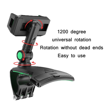 YF011 Car Central Control Instrument Panel Mobile Phone Bracket With Number Plate(Black Green) - Car Holders by PMC Jewellery | Online Shopping South Africa | PMC Jewellery