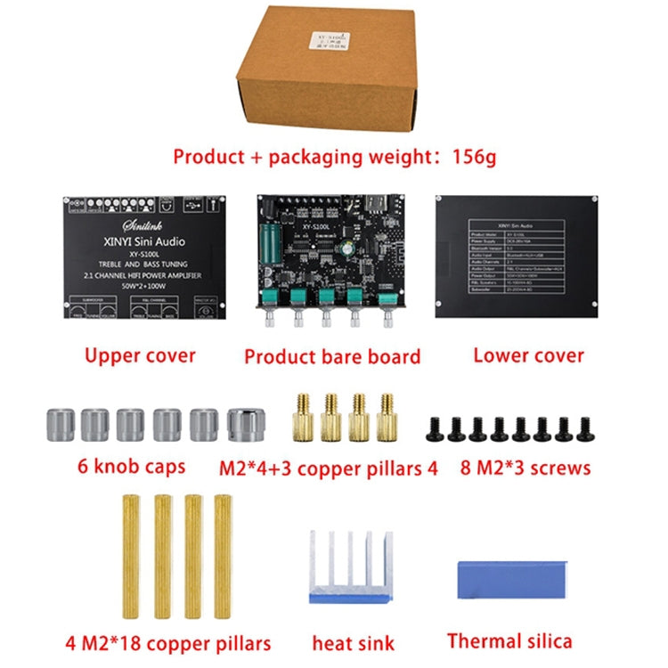 XINYI XY-S100L Sini Audio Channel 2.1 Bluetooth Power Board Module(S100L) - Breadboard / Amplifier Board by PMC TechLife | Online Shopping South Africa | PMC TechLife