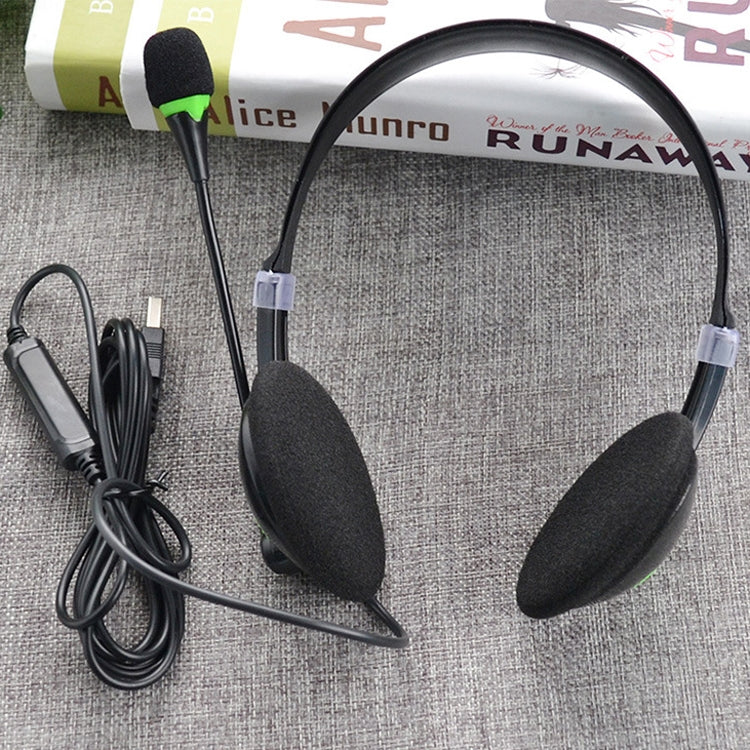 USB440 Universal USB Computer Cable Head Wearable Electricity Music Voice Headphones(Black Bare Metal) - Multimedia Headset by PMC TechLife | Online Shopping South Africa | PMC TechLife