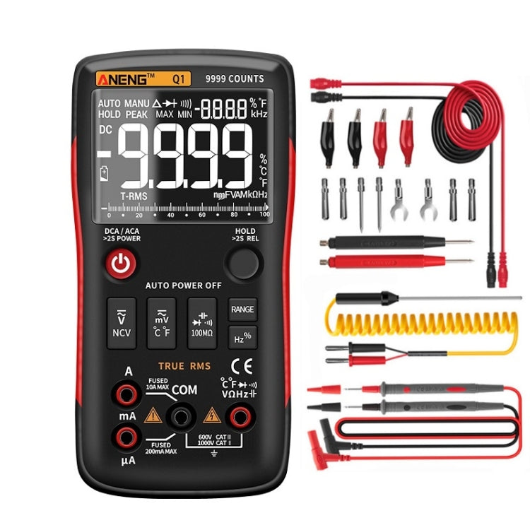 ANENG AN-Q1 Automatic High-Precision Intelligent Digital Multimeter, Specification: Standard with Cable(Red) - free shipping - PMC TechLife - Order now!