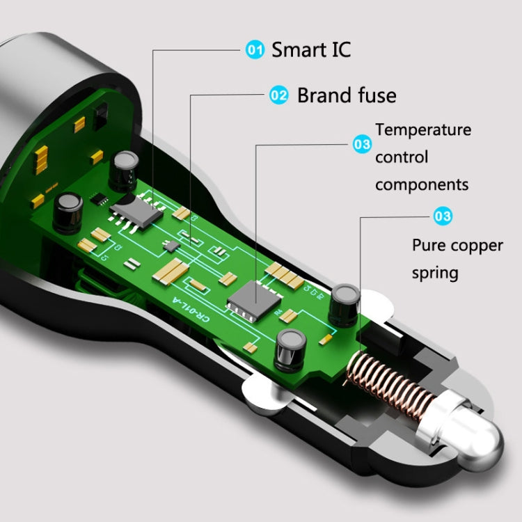 QL845C PD 45W USB-C / Type-C + QC 3.0 USB Car Charger(Black) - Car Charger by PMC TechLife | Online Shopping South Africa | PMC TechLife