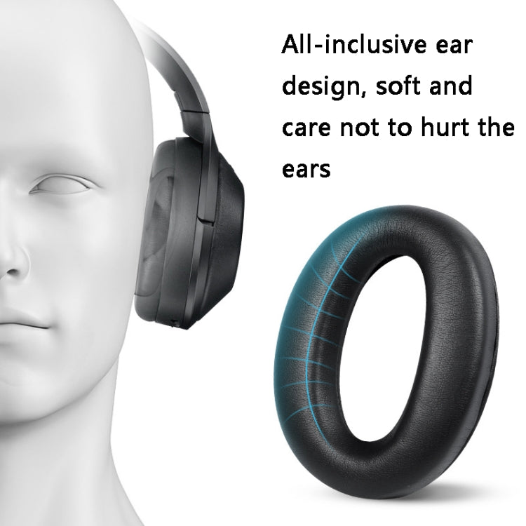 2 PCS Leather Headset Earmuffs for Sony 1000XM4 Champagne Lambskin No Snap - Earmuff & Pad by PMC TechLife | Online Shopping South Africa | PMC TechLife