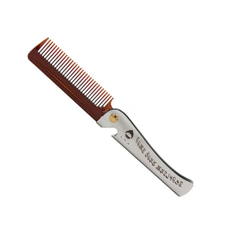 Folding Oil Head Comb Beard Styling Comb(Amber) - Combs by PMC Jewellery | Online Shopping South Africa | PMC Jewellery