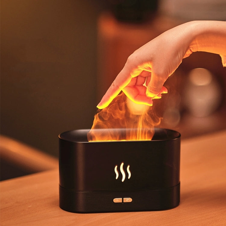 Flame Aroma Diffuser Night Light Humidifier(White) - Air Purifiers & Parts by PMC TechLife | Online Shopping South Africa | PMC TechLife